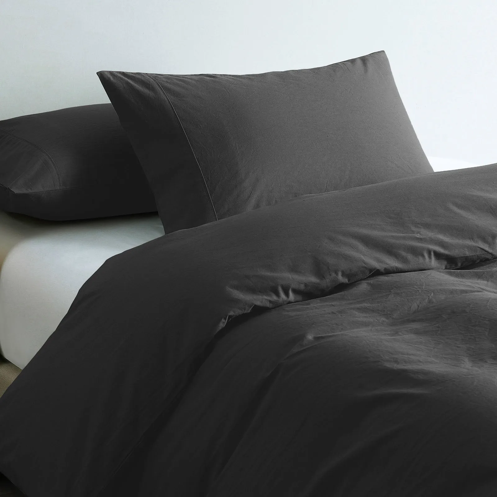 100% Jersey Cotton Quilt Cover Set | Ultra Soft Bedding | Luxurious | Queen | Charcoal Marle