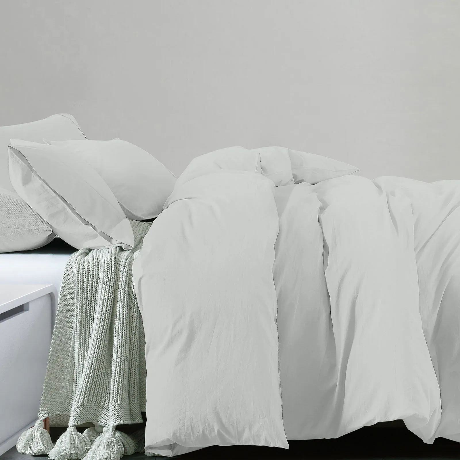 100% Jersey Cotton Quilt Cover Set | Ultra Soft Bedding | Luxurious | Queen | Grey Marle