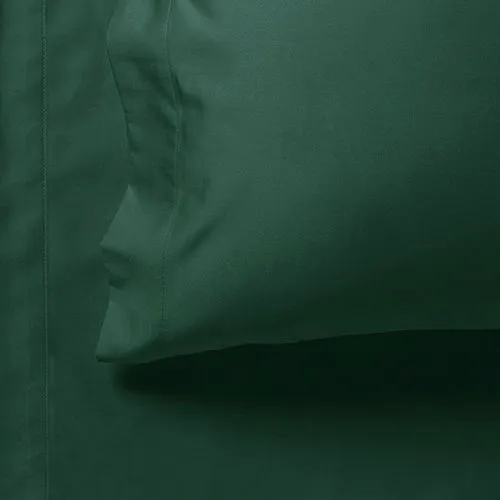 1000TC Ultra Soft Bed Sheet Set | Double Size | Dark Green | Flat & Fitted