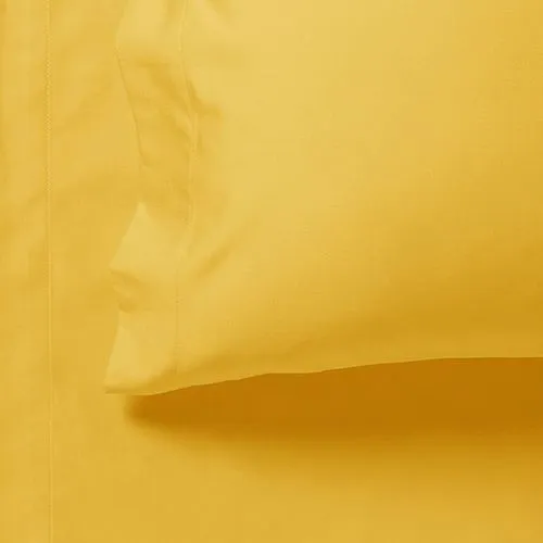 1000TC Ultra Soft Bed Sheet Set | Double Size | Yellow | Flat & Fitted