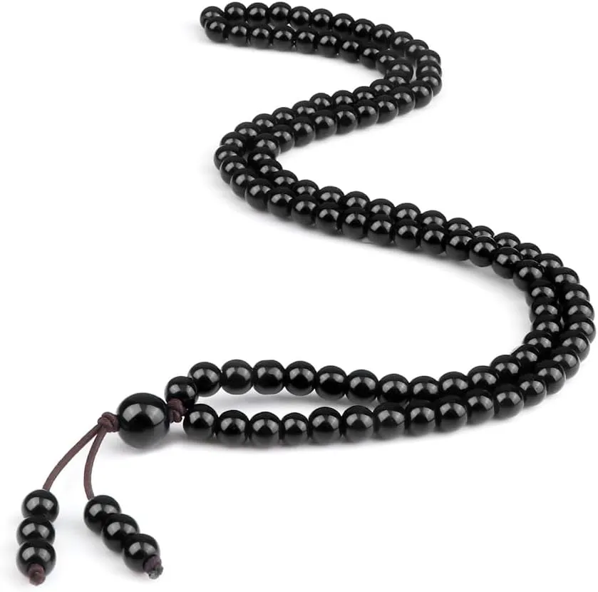 108 Mala Prayer Beads Bracelet 6mm Gemstone Healing Crystal Stone Beaded Bracelets Hand Knotted Necklace for Yoga Meditation Unisex Women Men