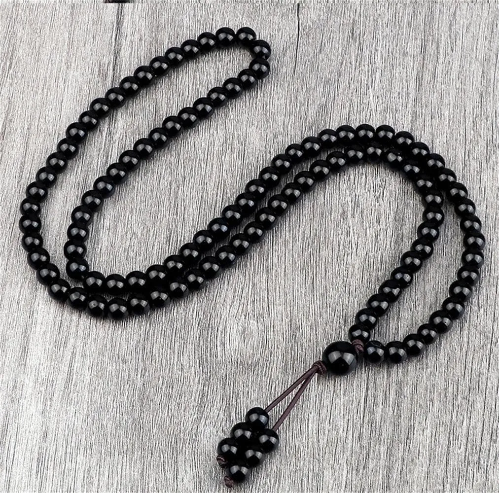108 Mala Prayer Beads Bracelet 6mm Gemstone Healing Crystal Stone Beaded Bracelets Hand Knotted Necklace for Yoga Meditation Unisex Women Men