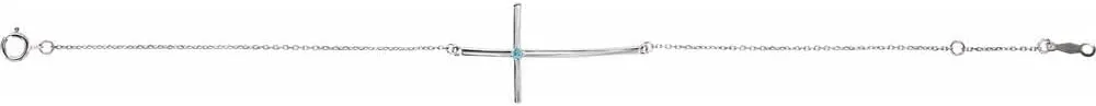 14k Gold Diamond Sideways Cross Bracelet Fine Jewelry for Women Gifts for Her