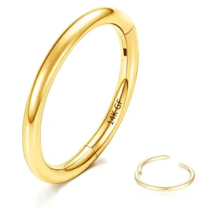 14K Gold Filled Septum Rings Hoop 16G 8mm/10mm Nose Hoop, Cartilage Clicker Hoop Earrings for Rook,Daith, Tragus for Women Men (10)