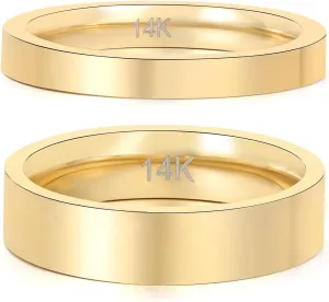 14k Gold Filled Wedding Rings For Women & Men Matching Non Tarnish Band Rings For Couples Promise Ring Sets For Him And Her