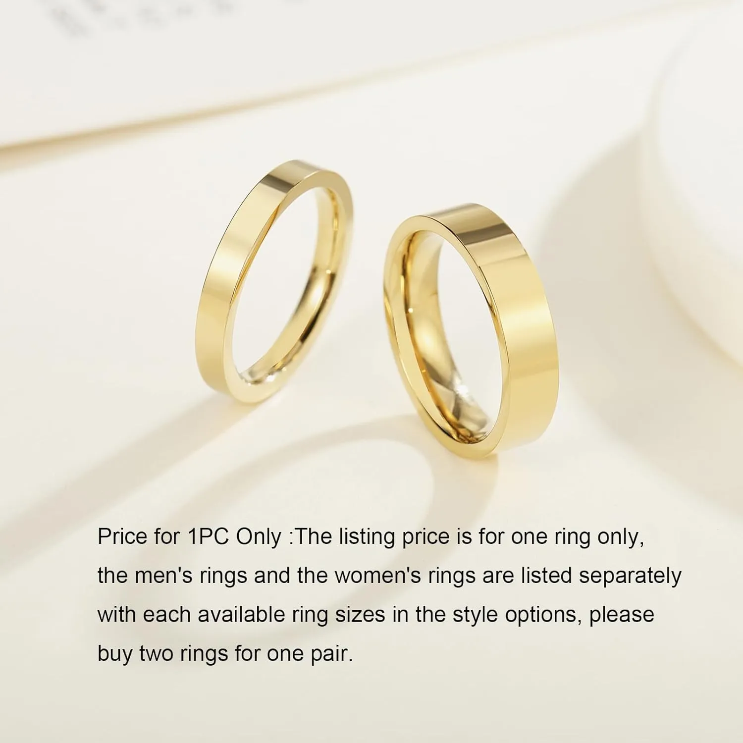 14k Gold Filled Wedding Rings For Women & Men Matching Non Tarnish Band Rings For Couples Promise Ring Sets For Him And Her
