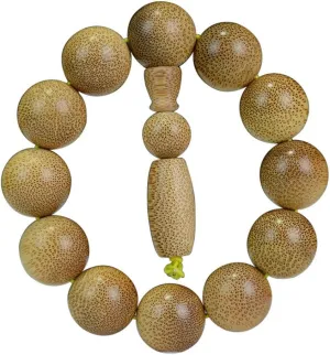 15/18/20mm Natural Golden Silk Bamboo Mala Meditation Beads Wtist Bracelet - Tibetan Buddhism Prayer Beads