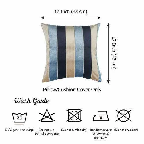 17"x17"Blue Velvet Luxurious Throw Decorative Pillow Case Set of 2 pcs Square