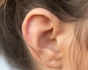 18g Silver Nose Stud, 925 Sterling Silver Nose Indian Screw Ring Stud, Unique Lotus Ear Piercing Jewelry, Fits Tragus and Anti Helix Earring, Handmade by Alagia