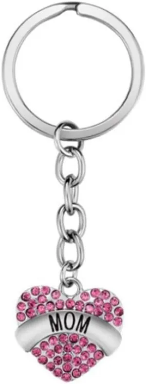 1pc Mom Keychain Alloy Heart Shape Pandent Key Rings Family Jewelry for Mom Mother's Day Birthday
