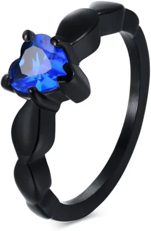 2 PCS Matching Couples Rings Personalized Promise Rings for Couples Custom His and Hers Black Blue Ring Set of 2 Titanium Steel Wedding Bands Anniversary Rings for Men Women
