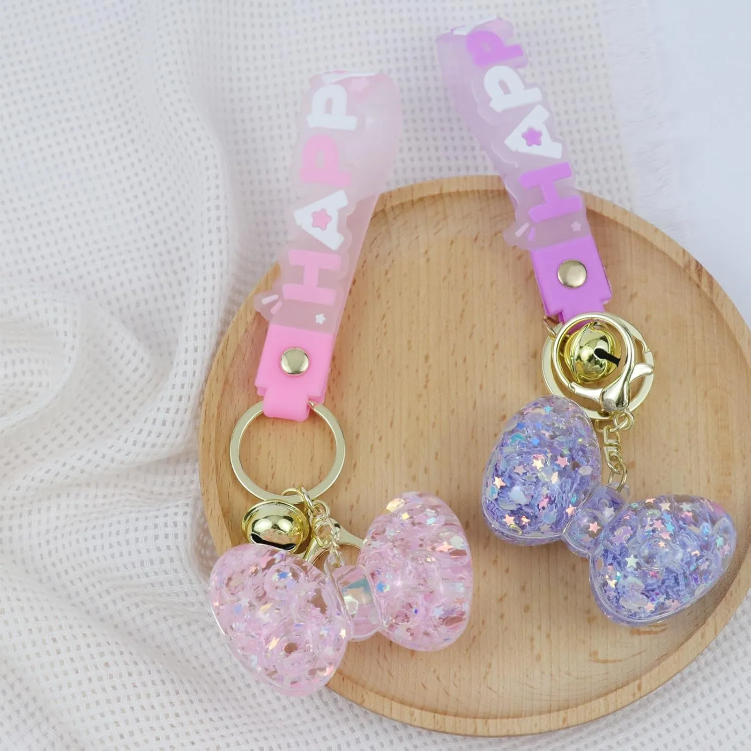 2PCS liquid keychains bookbag accessories for women and girls