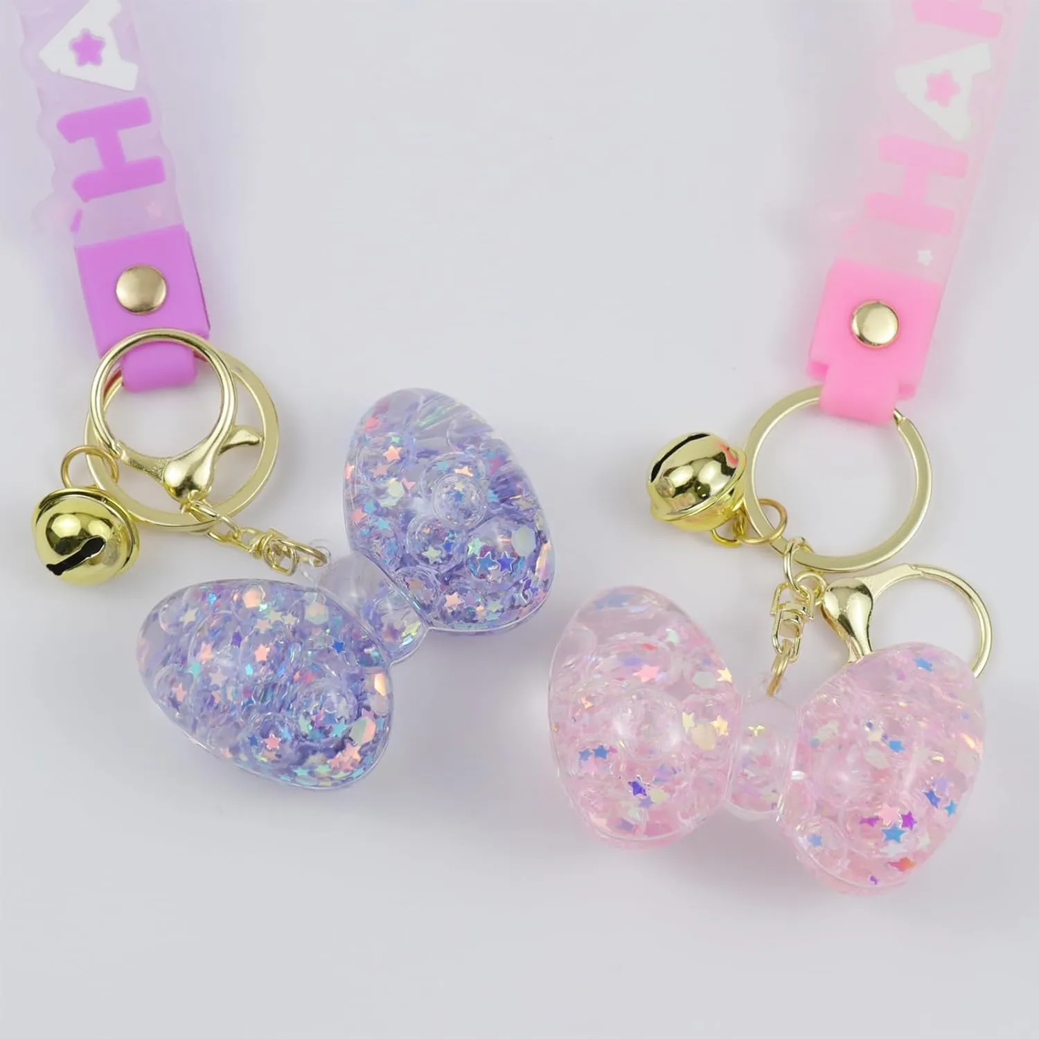 2PCS liquid keychains bookbag accessories for women and girls