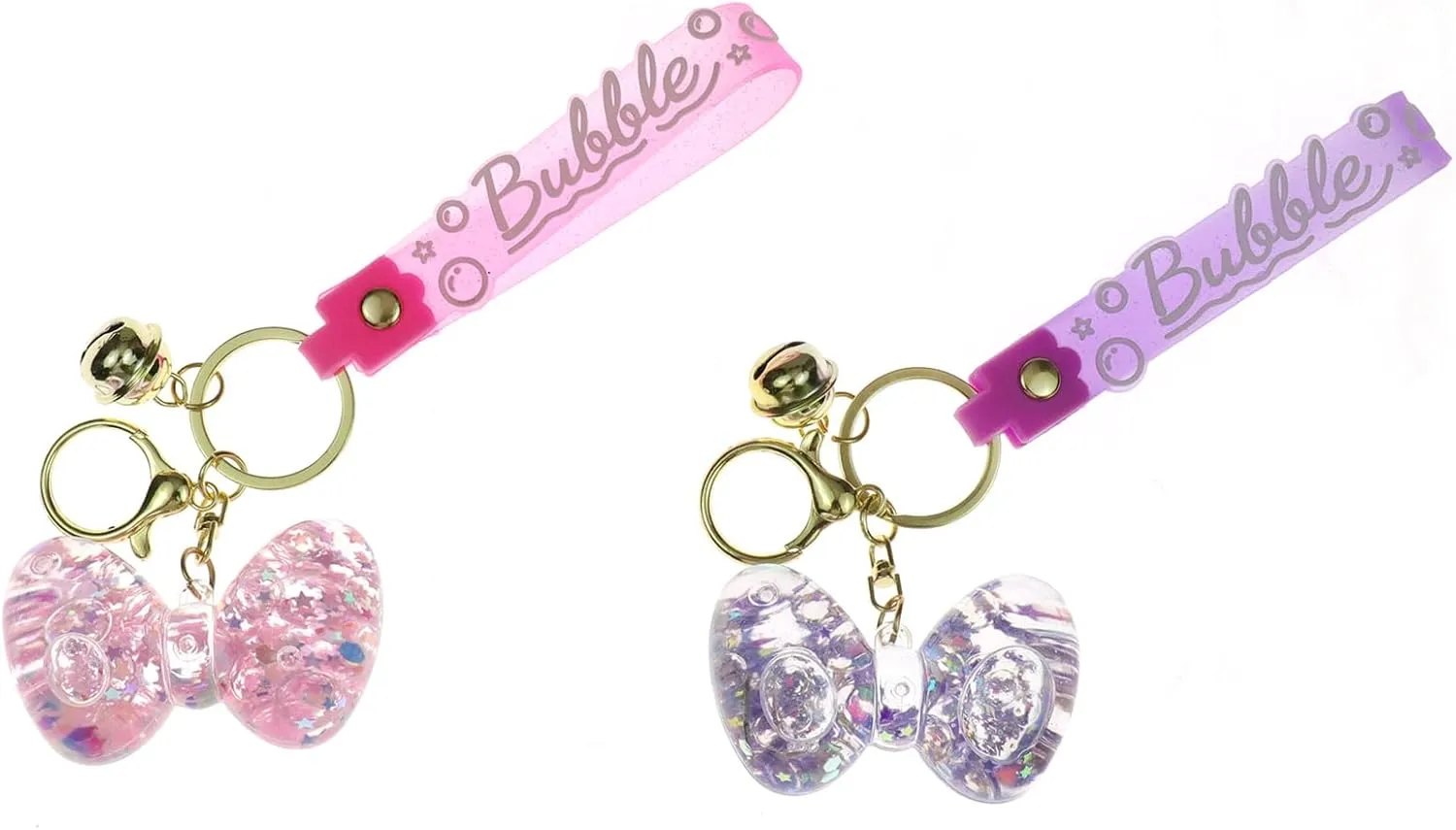 2PCS liquid keychains bookbag accessories for women and girls