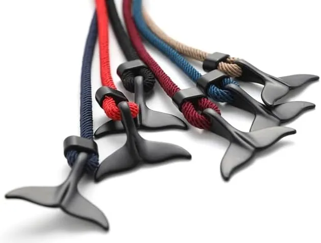 2PCS Ocean Series Bracelet Whale Tail Shark Bracelets Handmade Orca Tail Sea Animal String Wrap Rope Nautical Parachute Cord for Couples Best Friends Ocean Lovers