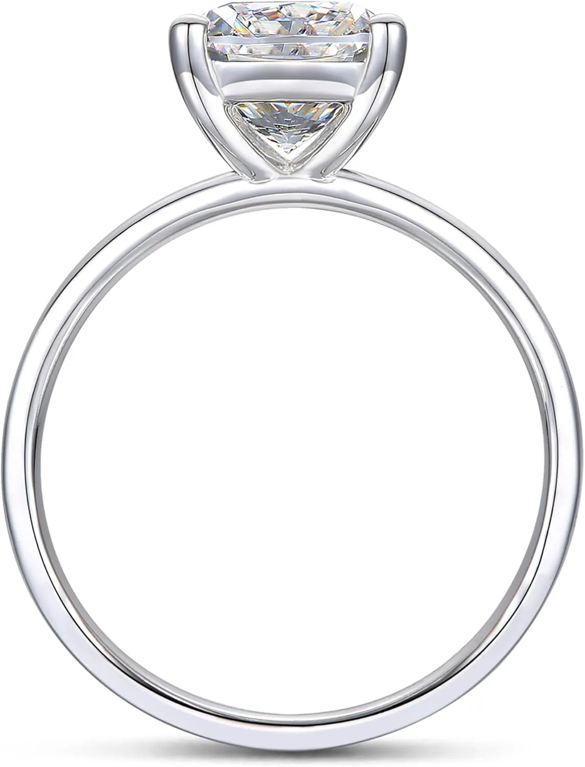 3 Carat Cushion Cut Moissanite Rings, Cushion Cut Moissanite Engagement Ring, 3ct Moissanite Rings
