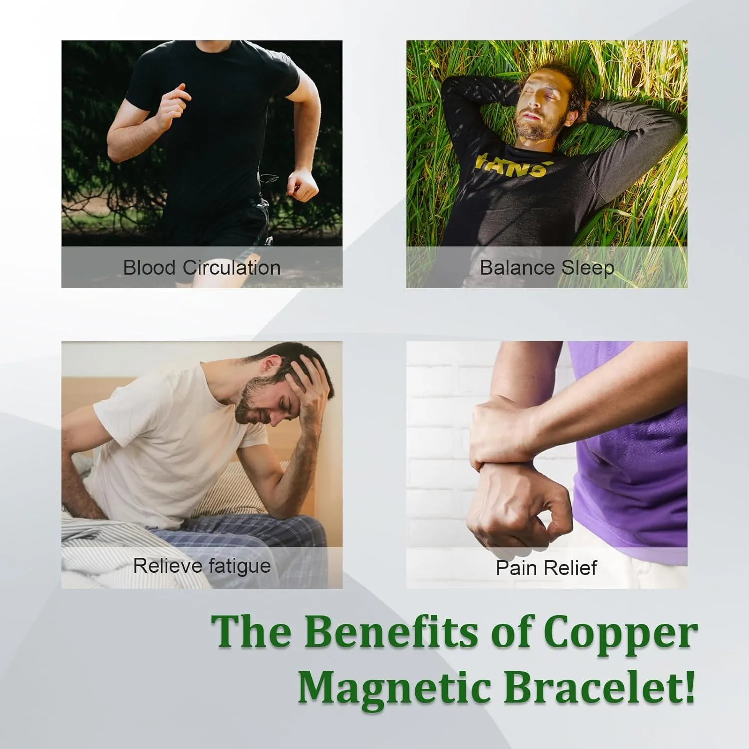 3 Copper Rings for Men, 99.99% Solid Pure Copper, 3pcs 3500 Gauss #9 Rings Vintage Pattern Adjustable Cuff Ring