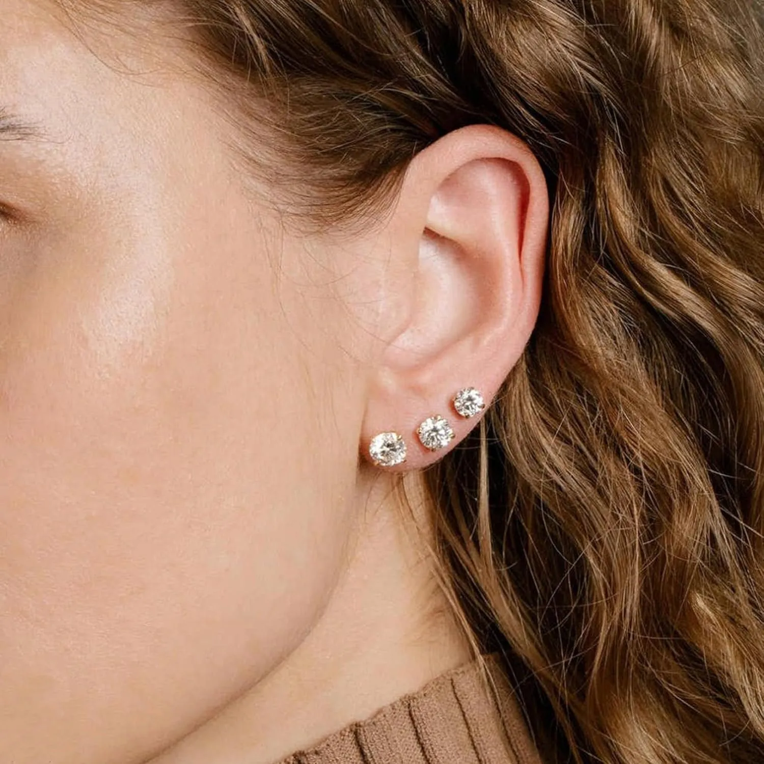 5 Pairs Extra Long Post Earrings 316L Stainless Steel Stud Earrings for Women Hypoallergenic Cubic Zirconia Ear Piercing Studs for Sensitive Ears 3-8mm