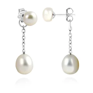 925 Sterling Silver Freshwater Pearl Dangle Earrings - Perfect Gift for Women and Teen Girls, Handmade 925 Sterling Silver With Natural Freshwater Pearl by Dominerva