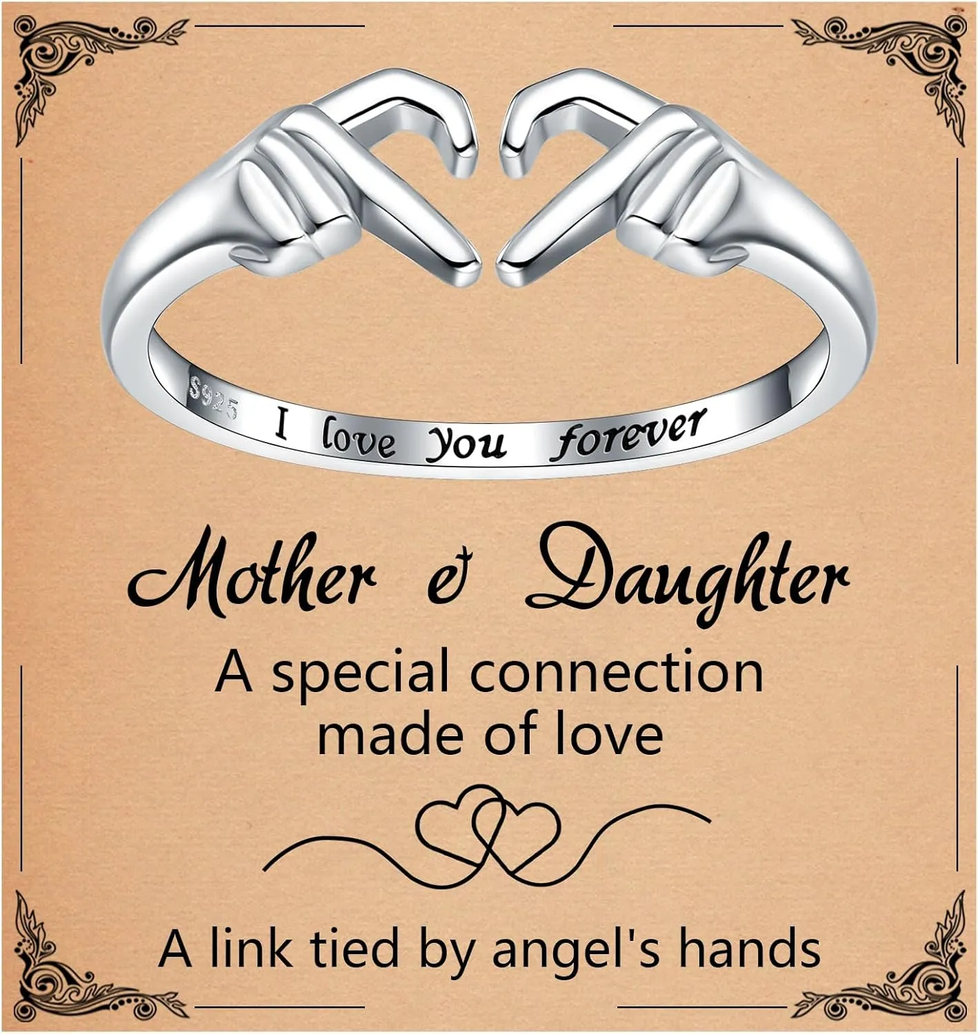 925-Sterling-Silver Heart Claddagh Rings for Women - Adjustable White/18K/Rose Gold Plated Irish Claddagh Ring Friendship Promise Love Heart Jewelry Rings Christmas Gifts for Women Friends