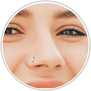 925 Sterling Silver Opal Nose Ring - Thickness 24 Gauge And 7mm Diameter - Silver Nose Ring With 2mm White Opal - Opal Nose Ring For Women