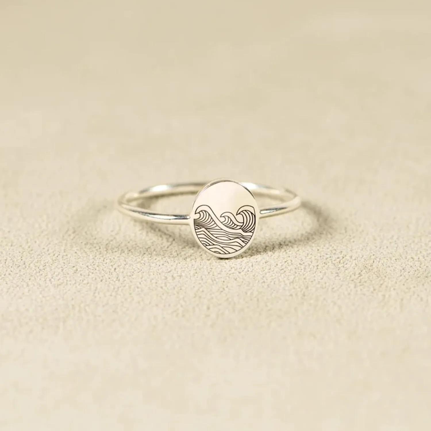 925 Sterling Silver Wave Rings for Women Self Reminder Rings Dainty Minimalism Nature Jewelry Wave Rings To My Daughter Mom Birthday Graduation Gifts for Her
