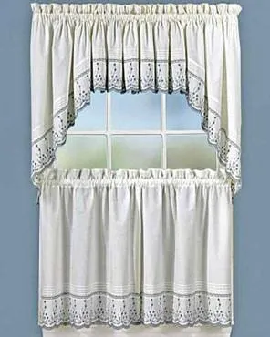 Abby Embroidered Tier, Valance and Swag