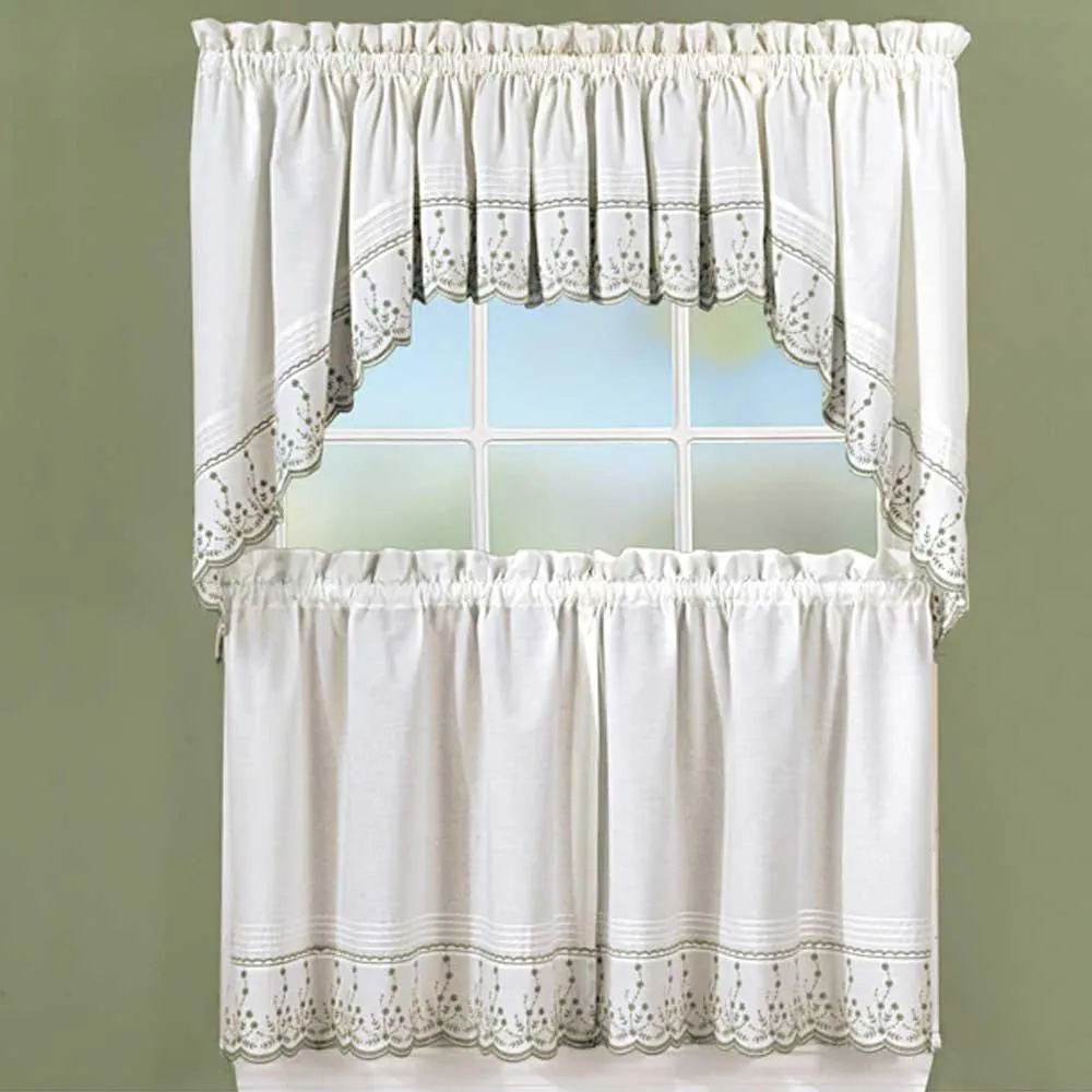 Abby Embroidered Tier, Valance and Swag