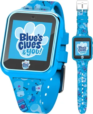 Accutime Blues Clues & You! Kids Smart Watch - Interactive Touchscreen with Games, Selfie Camera, Step Tracker, Alarm, and Printed Silicone Strap - Fits Wrists 5.5" to 8.0"