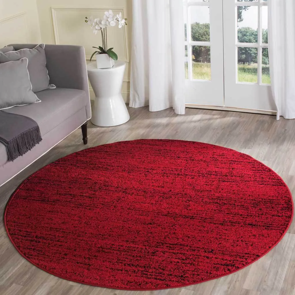 Adirondack Wave Red/Black Round Rug