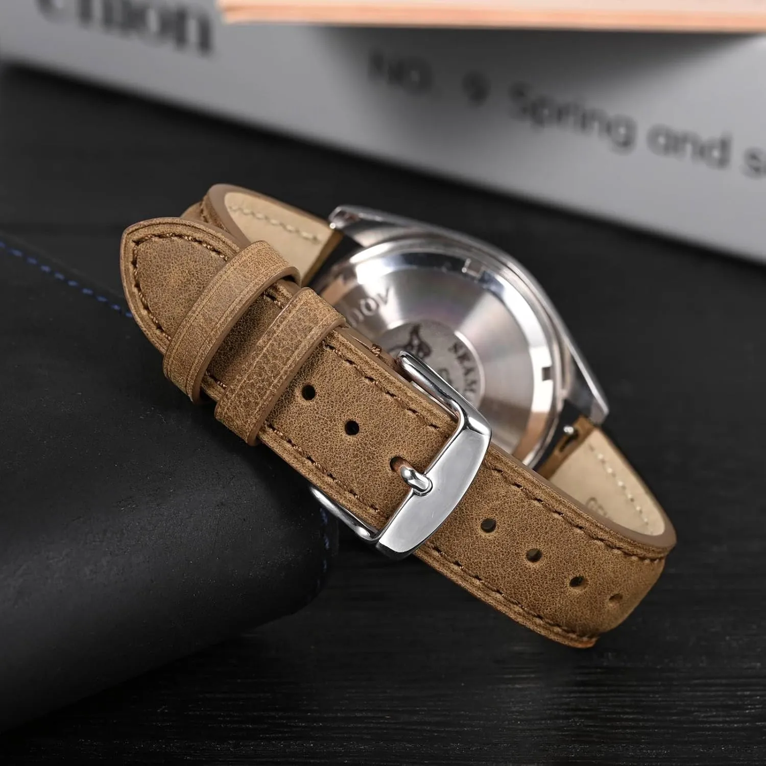 Anbeer Retro Watch Band Quick Release, Crazy Horse Leather Watch Straps for Men and Women, Band Width - 18mm 20mm 22mm 16mm 19mm 24mm