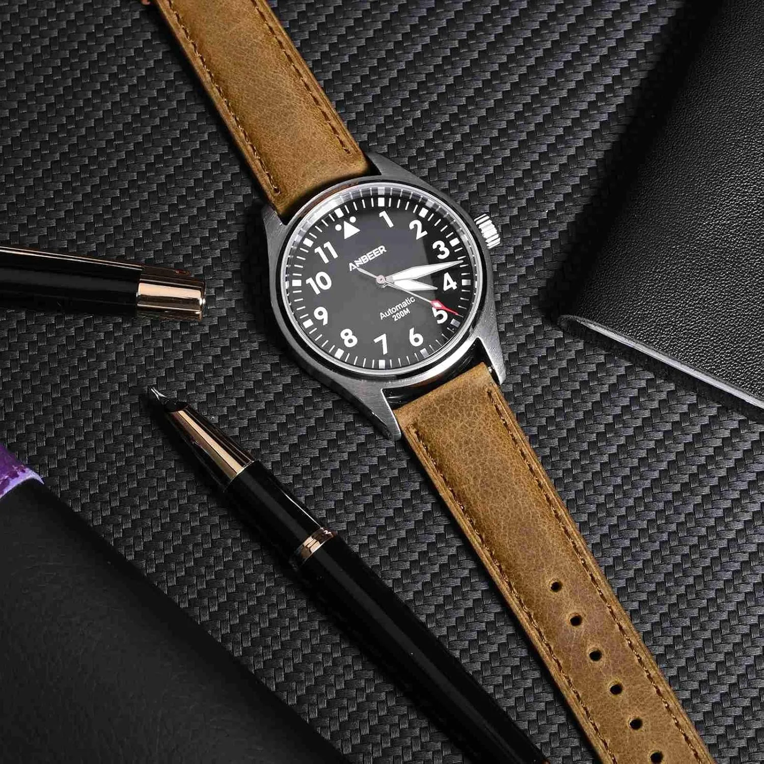 Anbeer Retro Watch Band Quick Release, Crazy Horse Leather Watch Straps for Men and Women, Band Width - 18mm 20mm 22mm 16mm 19mm 24mm