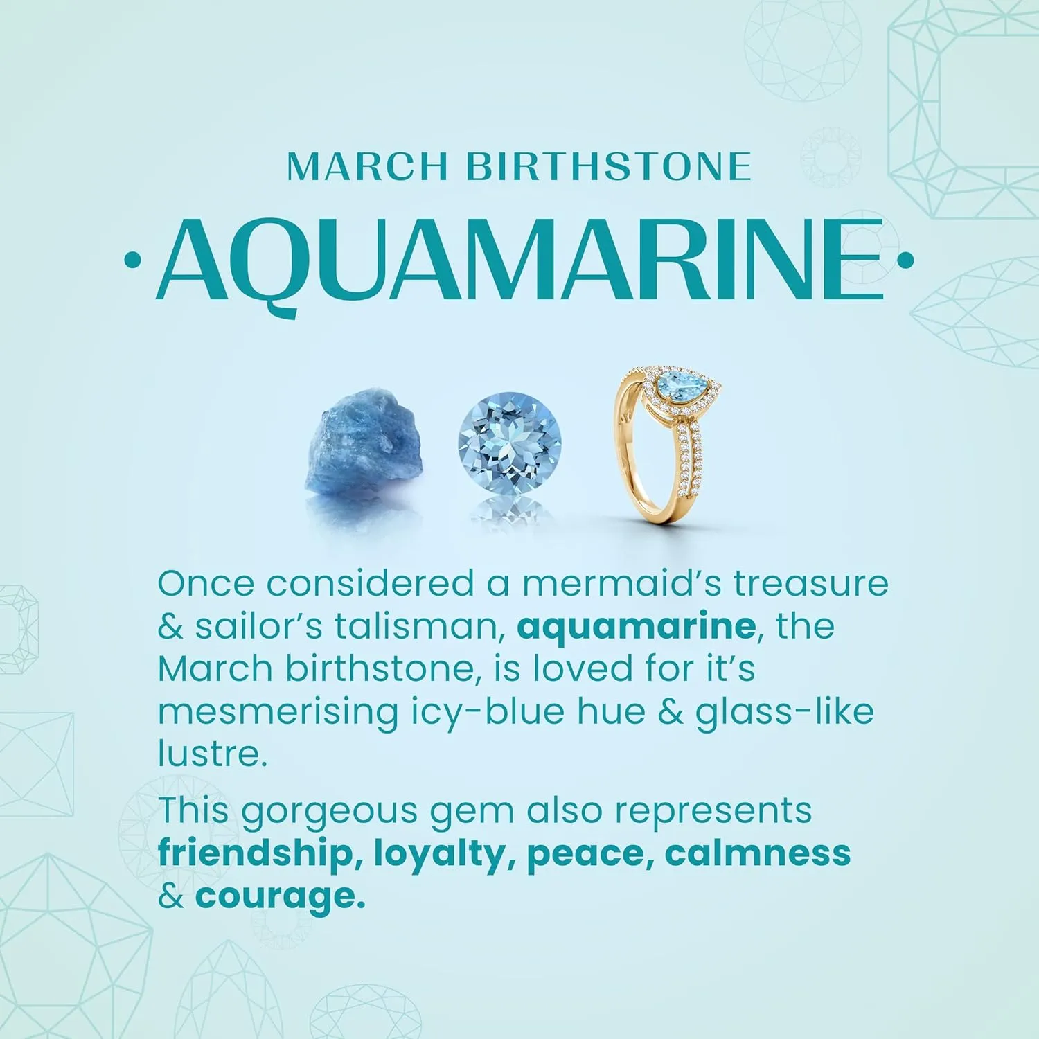 Angara Natural Aquamarine Infinity Heart Pendant with Diamonds in Silver / 14K Solid Gold/Platinum | March Birthstone, Birthday, Engagement, Anniversary, Wedding Jewelry Gift for Women