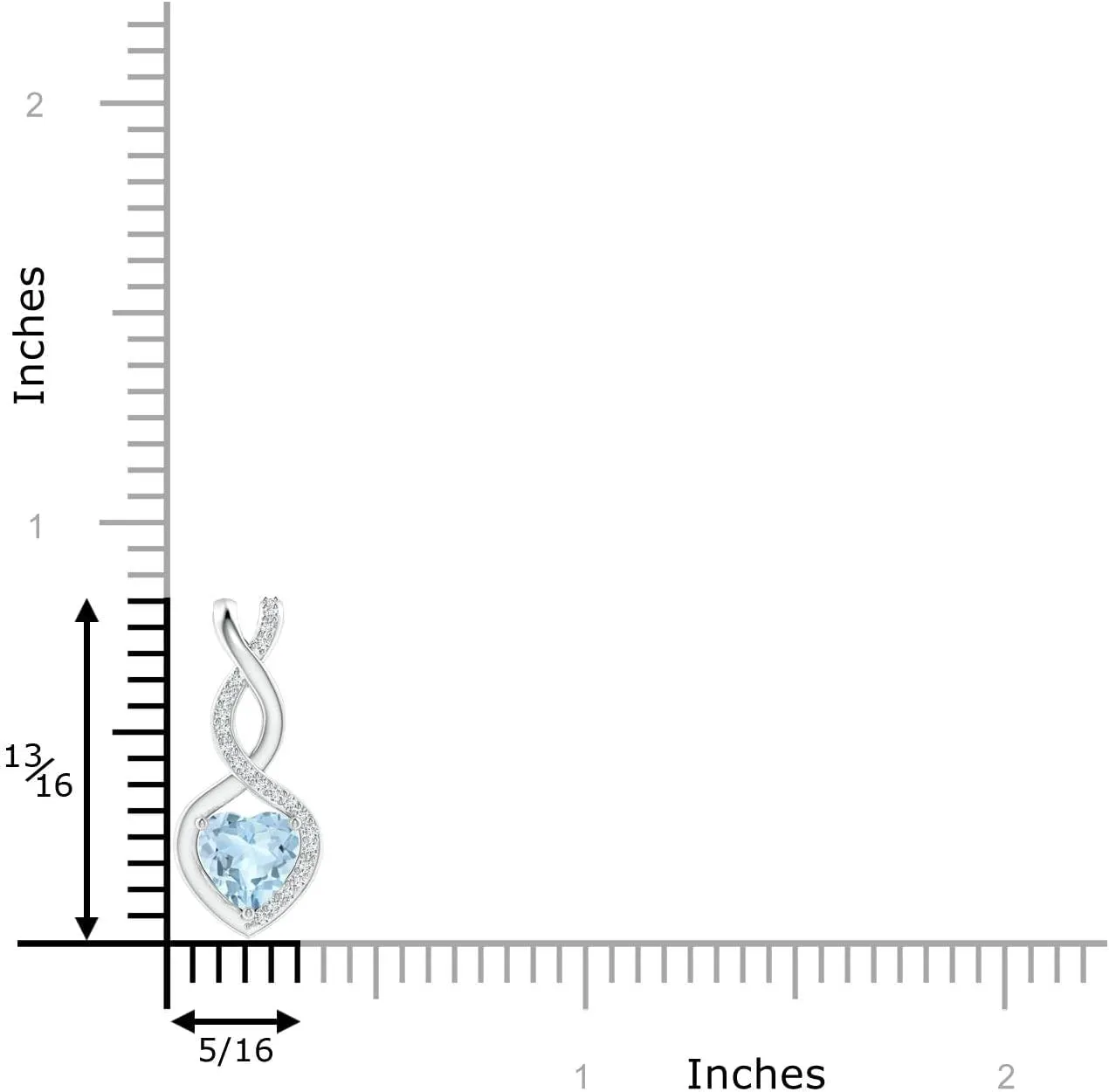 Angara Natural Aquamarine Infinity Heart Pendant with Diamonds in Silver / 14K Solid Gold/Platinum | March Birthstone, Birthday, Engagement, Anniversary, Wedding Jewelry Gift for Women