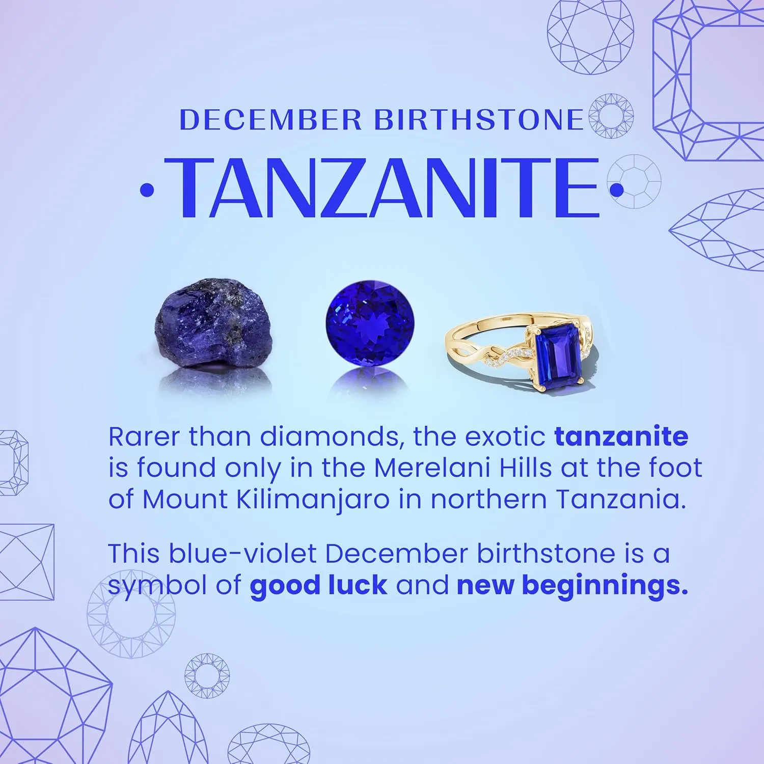 Angara Natural Tanzanite Knotted Heart Pendant with Diamond in Silver / 14K Solid Gold/Platinum | December Birthstone, Birthday, Engagement, Anniversary, Wedding Jewelry Gift for Women