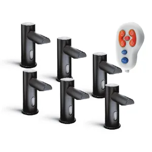 ASI 0390-6-1AC-41 EZ FILL - Top Fill, Multi-Feed LIQUID Soap Dispenser (AC) Matte Black (6 Pack  Remote Control)