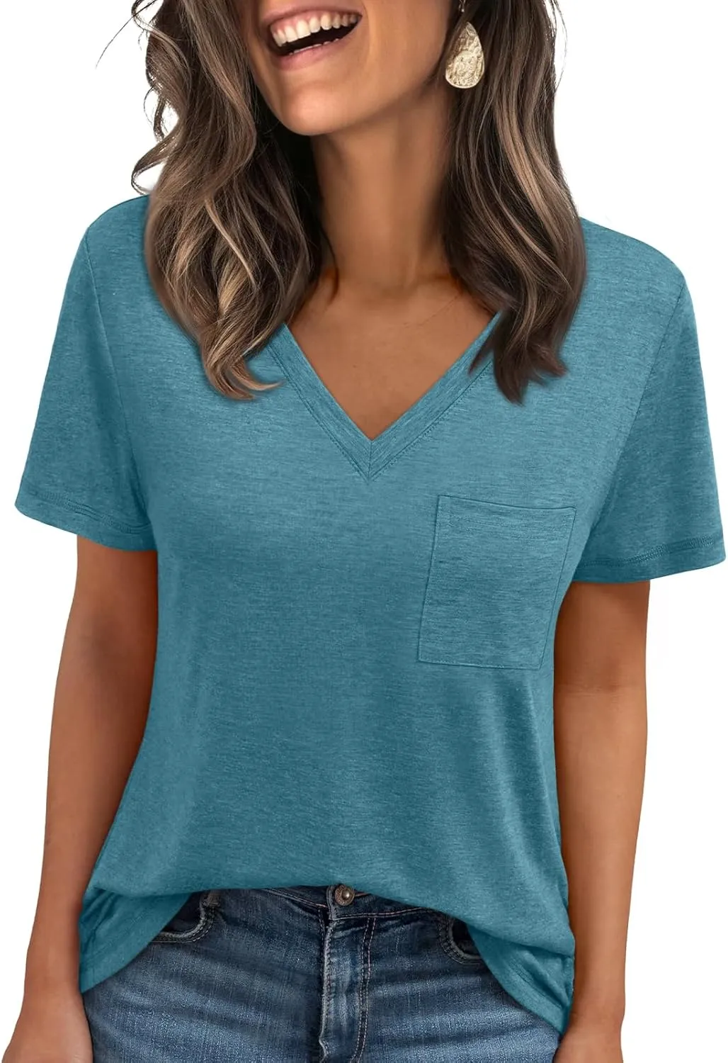 AUTOMET T Shirts for Women Short Sleeve Shirts V Neck Plus Size Summer Tops Casual Beach Vacation Outfits Clothes 2025