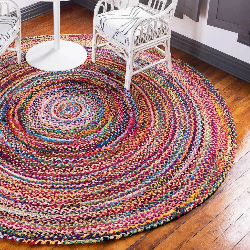 AW-Artisan - Handmade Round Jute and Recycled Cotton Rugs - 3 Sizes Available