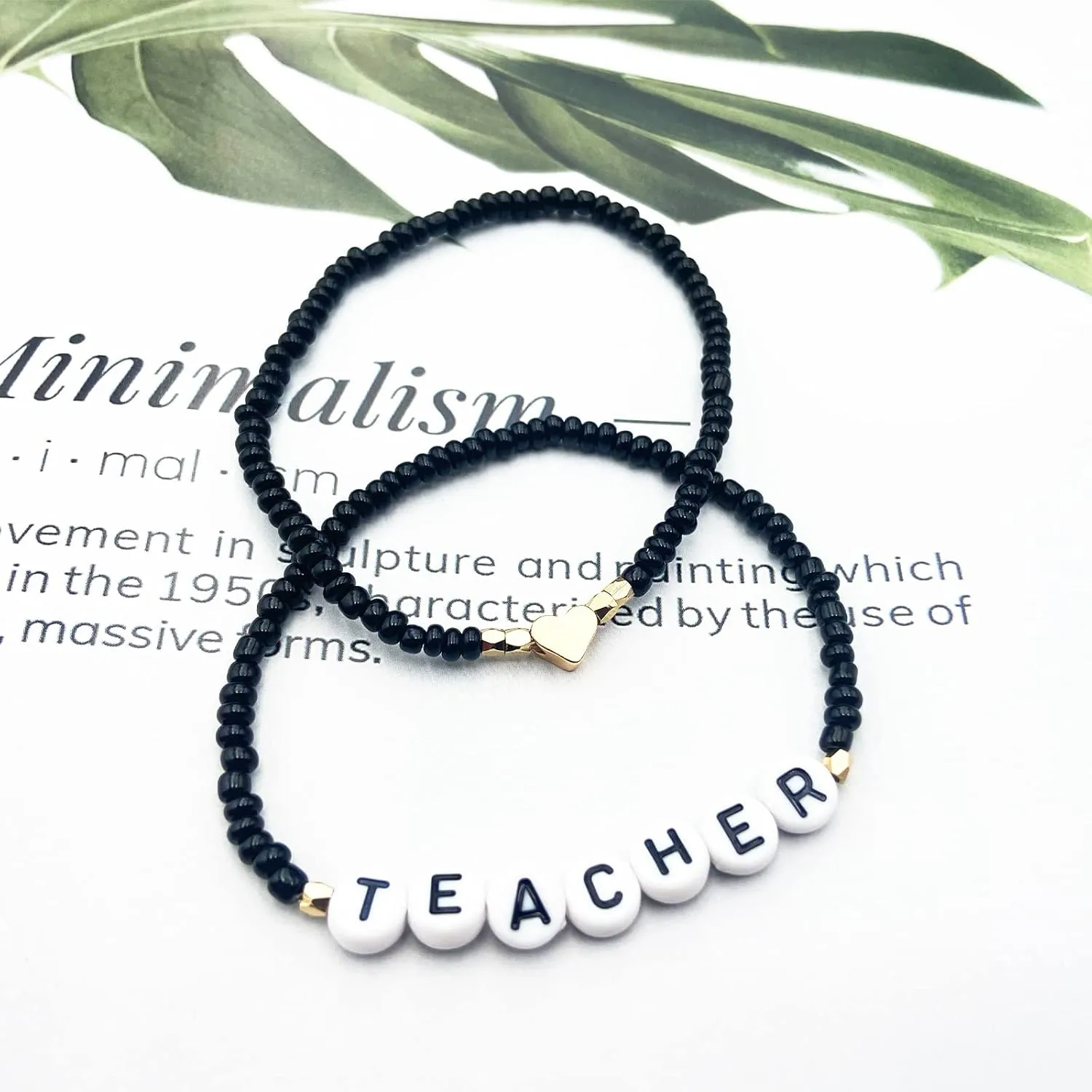 Beaded Teacher Bracelet for Women Teacher Appreciation Gifts Bracelet Love Teach Inspire Beaded Teacher Bracelets Appreciation Gifts
