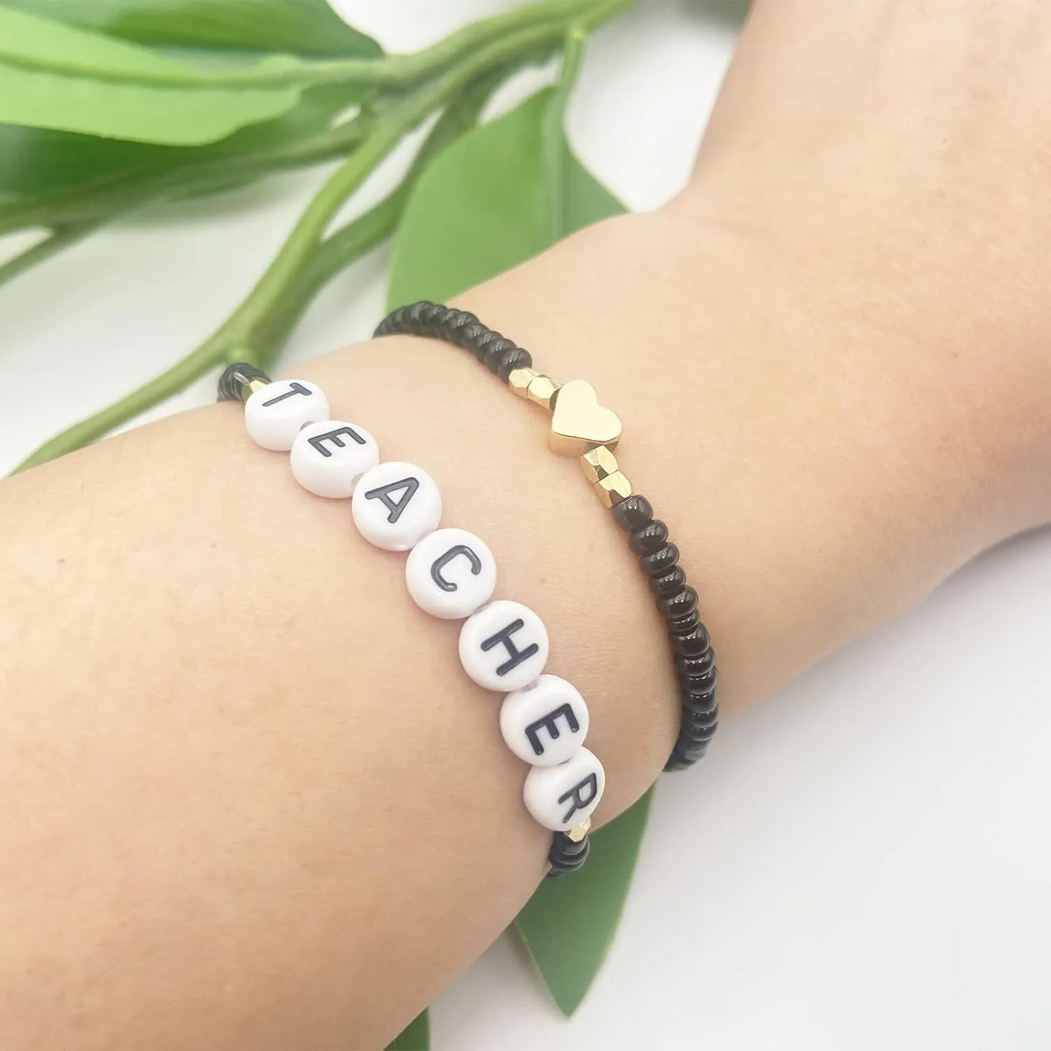 Beaded Teacher Bracelet for Women Teacher Appreciation Gifts Bracelet Love Teach Inspire Beaded Teacher Bracelets Appreciation Gifts