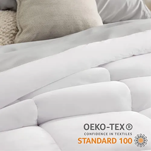 Bedsure Queen Comforter Duvet Insert - Quilted White, All Season Down Alternative Queen Size Bedding Comforter with Corner Tabs