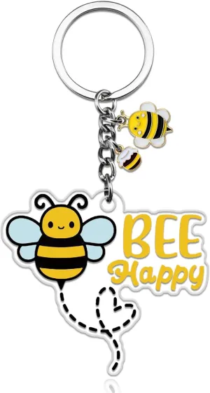 Bee Keychain Cute Inspirational Gifts For Women Men Teens Religious Kids Christian Friends Bee Gift Motivational Gifts Christmas Birthday Father's Day Mother's Day Gift