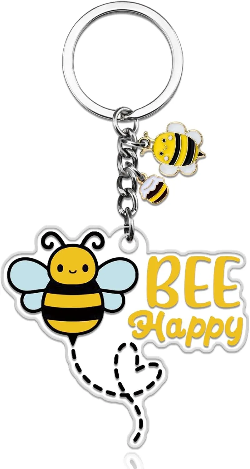 Bee Keychain Cute Inspirational Gifts For Women Men Teens Religious Kids Christian Friends Bee Gift Motivational Gifts Christmas Birthday Father's Day Mother's Day Gift