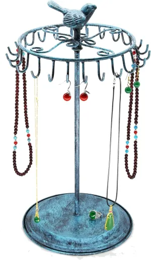 Bird Rotating Necklace Holder Bracelet Stand/Jewelry Organizer/Jewelry Tree, Turquoise