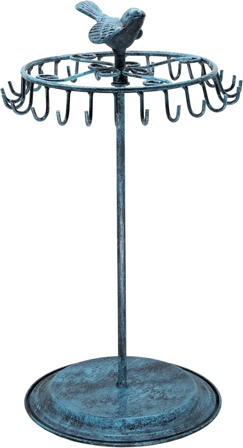 Bird Rotating Necklace Holder Bracelet Stand/Jewelry Organizer/Jewelry Tree, Turquoise