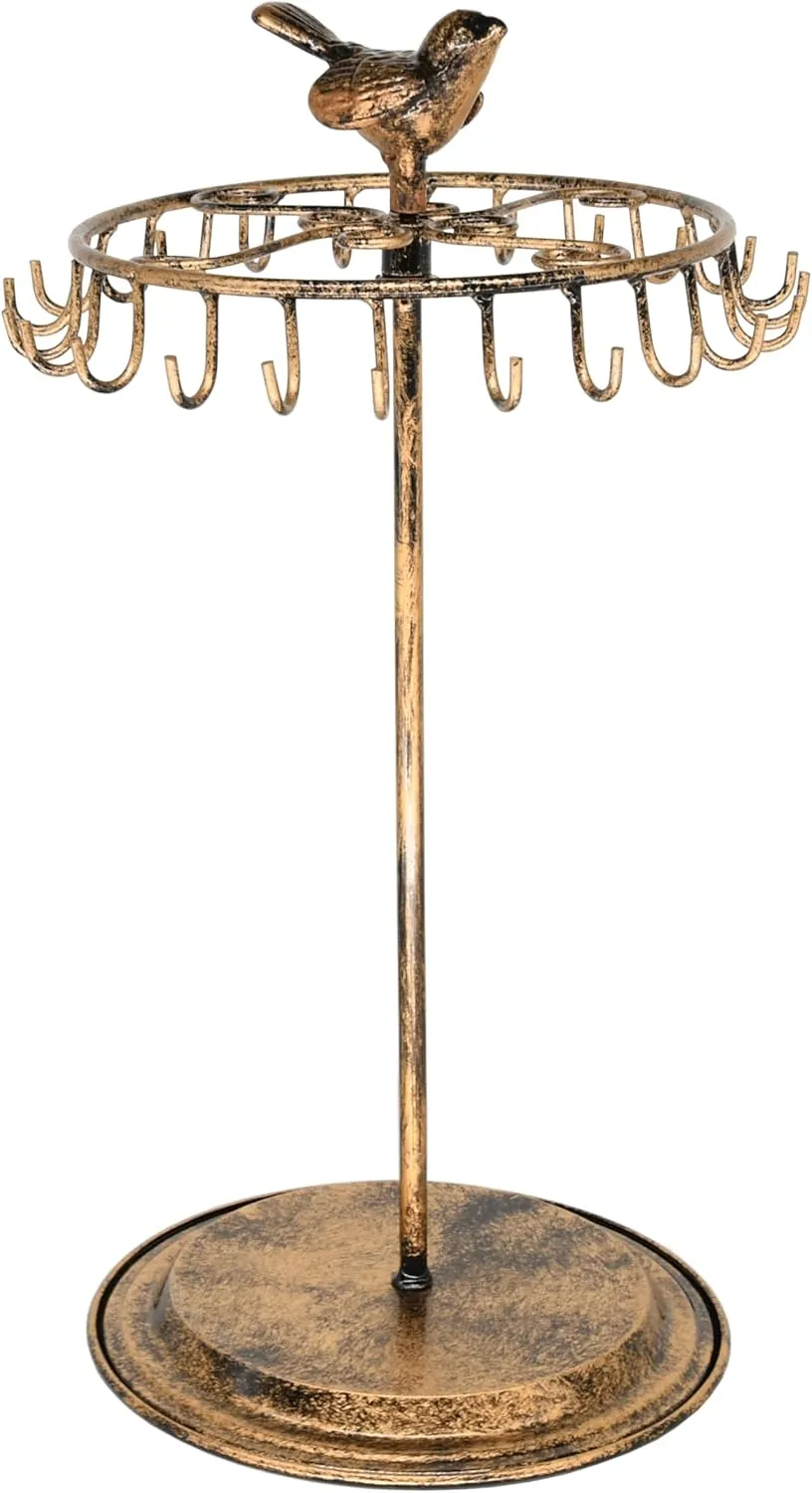 Bird Rotating Necklace Holder Bracelet Stand/Jewelry Organizer/Jewelry Tree,Bronze