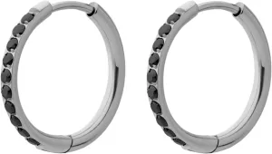 Black Celestial Hoop Earrings  Titanium Hoops with Black Zirconia  Hypoallergenic, Water & Tarnish Resistant Jewelry for Women