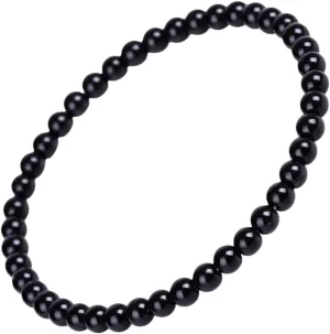 Black Obsidian Bracelet Buddhist Prayer Blessing Blackstone Stone Ball Beads Jewelry Valentine's Present
