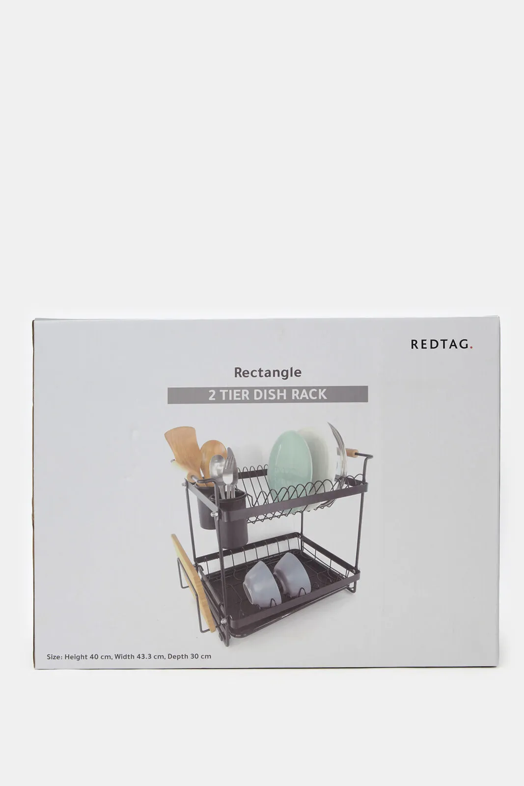 Black Rectangle 2-Tier Dish Rack