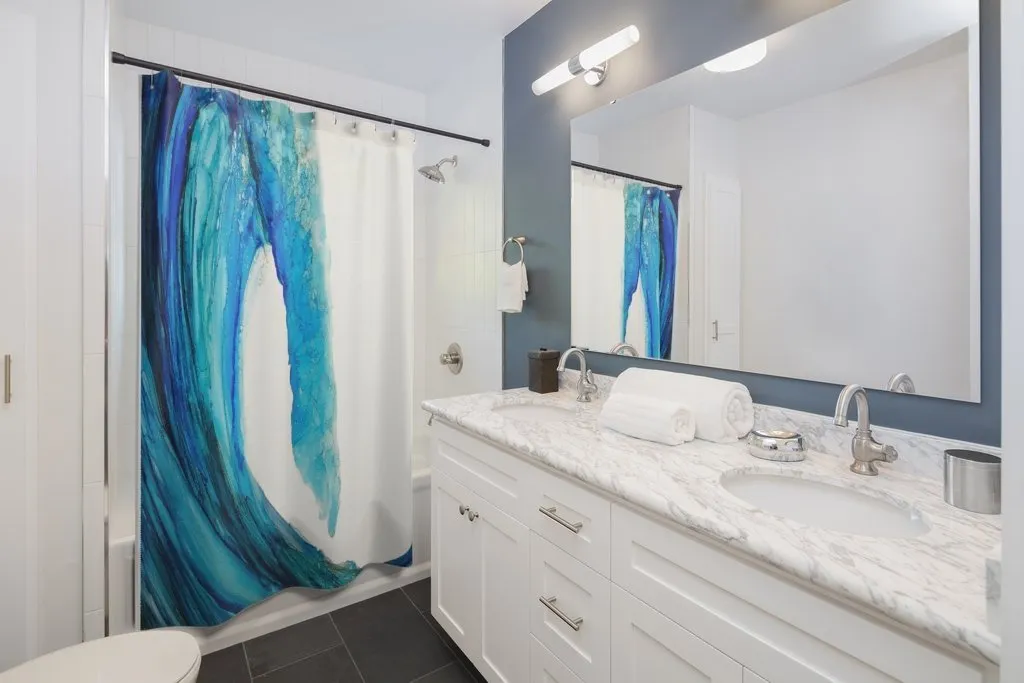 Blue Wave Shower Curtain